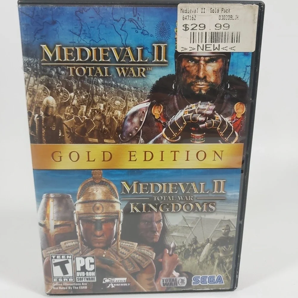 Medieval II Gold Edition Total War, Total War‎ Kingdoms PC DVD 2 Discs W/manual